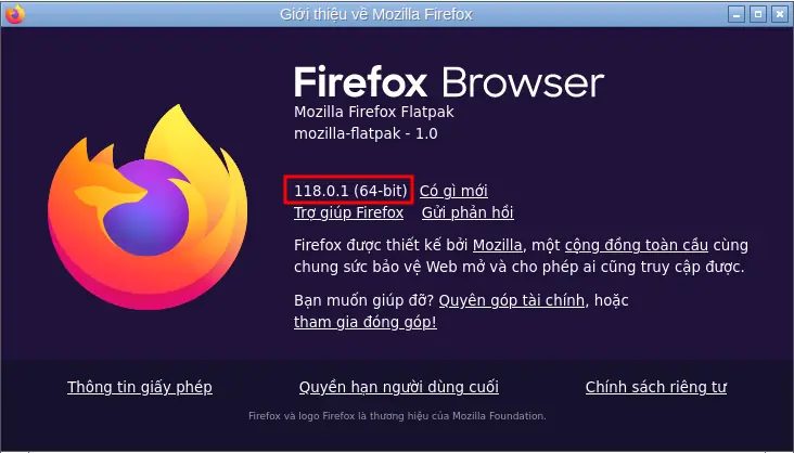 Trang cài đặt Firefox